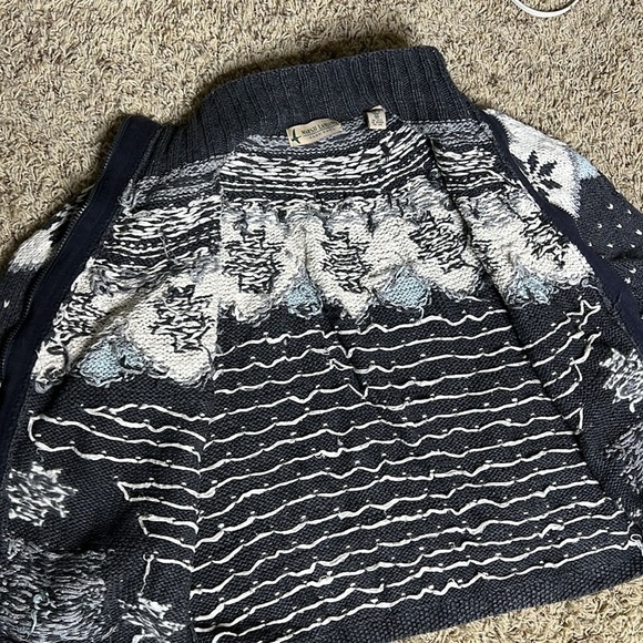 Marsh Landing Hand Knits Fair Isle Zip up Cardigan Sweater - Picture 4 of 6